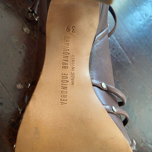 NWOT Veronique Branquinho ROOT BEER Brown Sandals - 39/8 -GLADIATOR INSPO Style - Picture 10 of 12